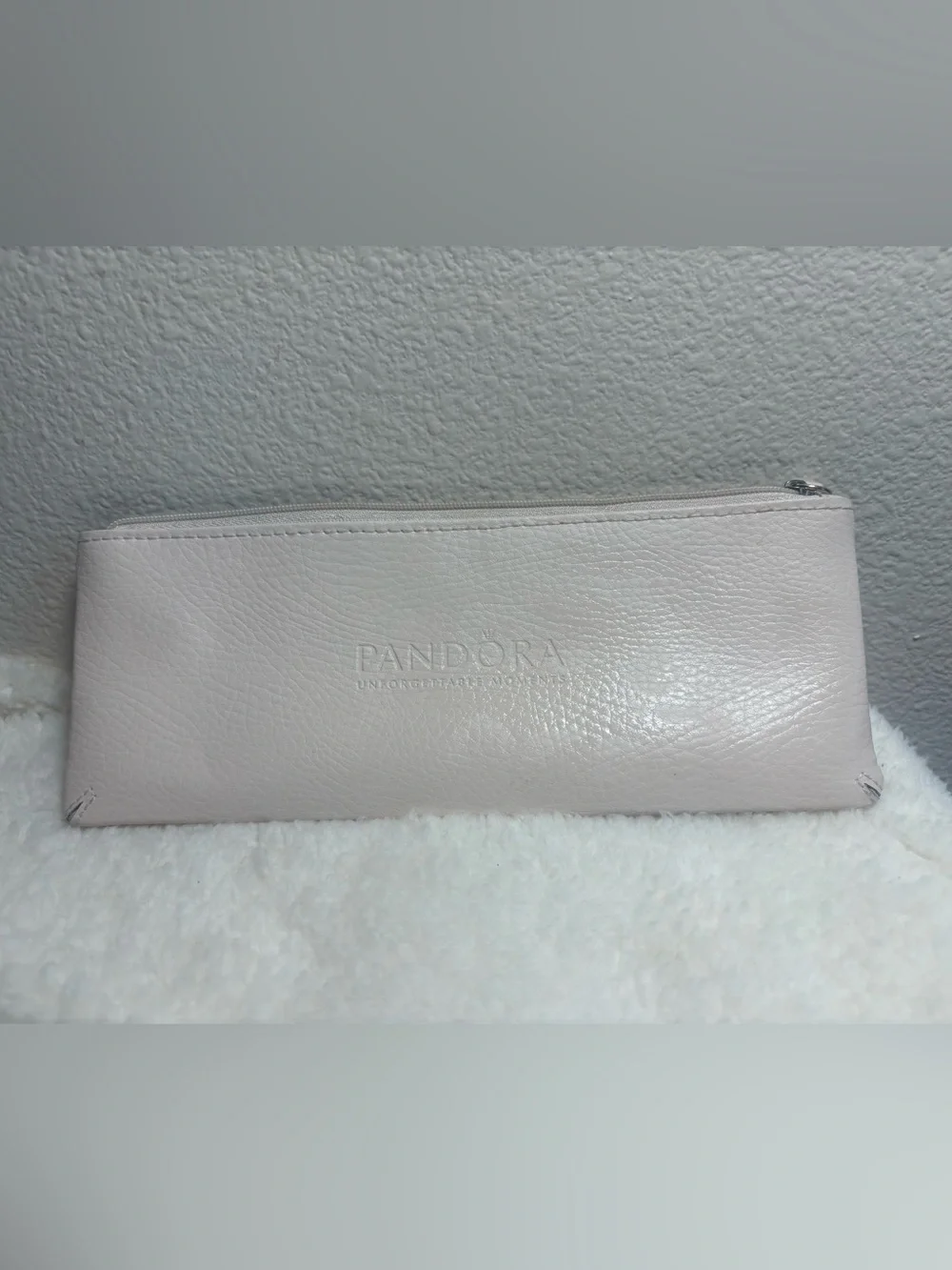 🌸 RARE Pandora Blush Pink Genuine Leather Travel Pouch 🌸